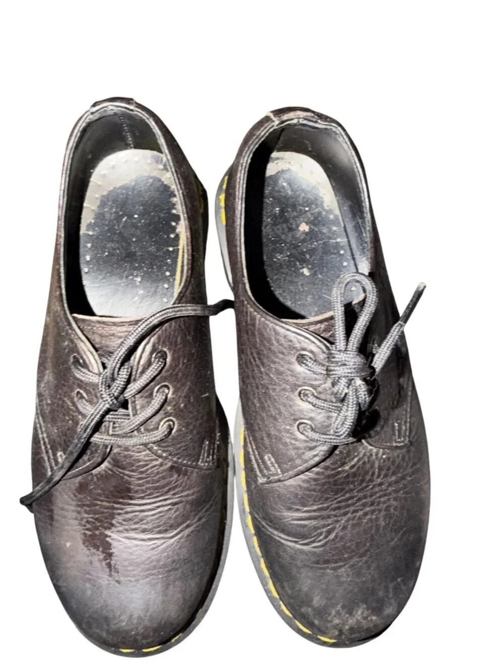 Dr. Martens Black Leather Lace-Up Oxford Shoes Made In England Size 6 - Picture 2 of 8